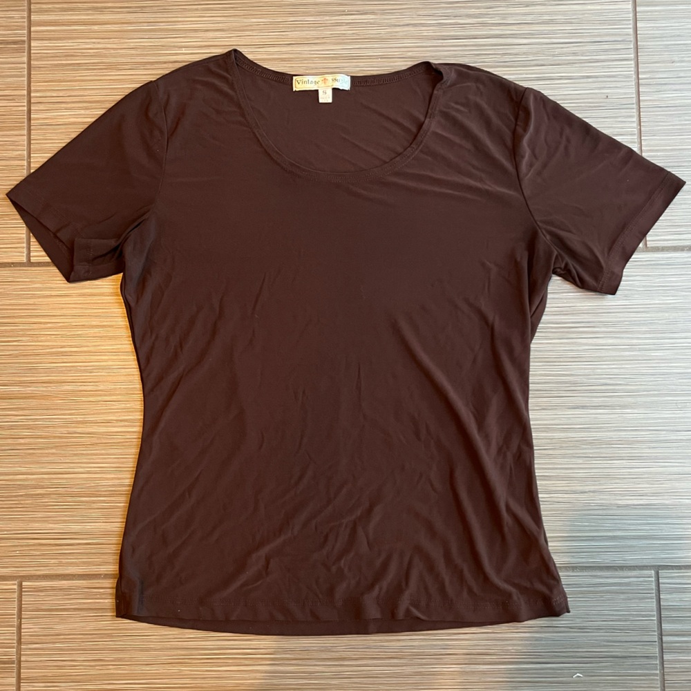Brown Vintage Suzie Basic Tee - image 5